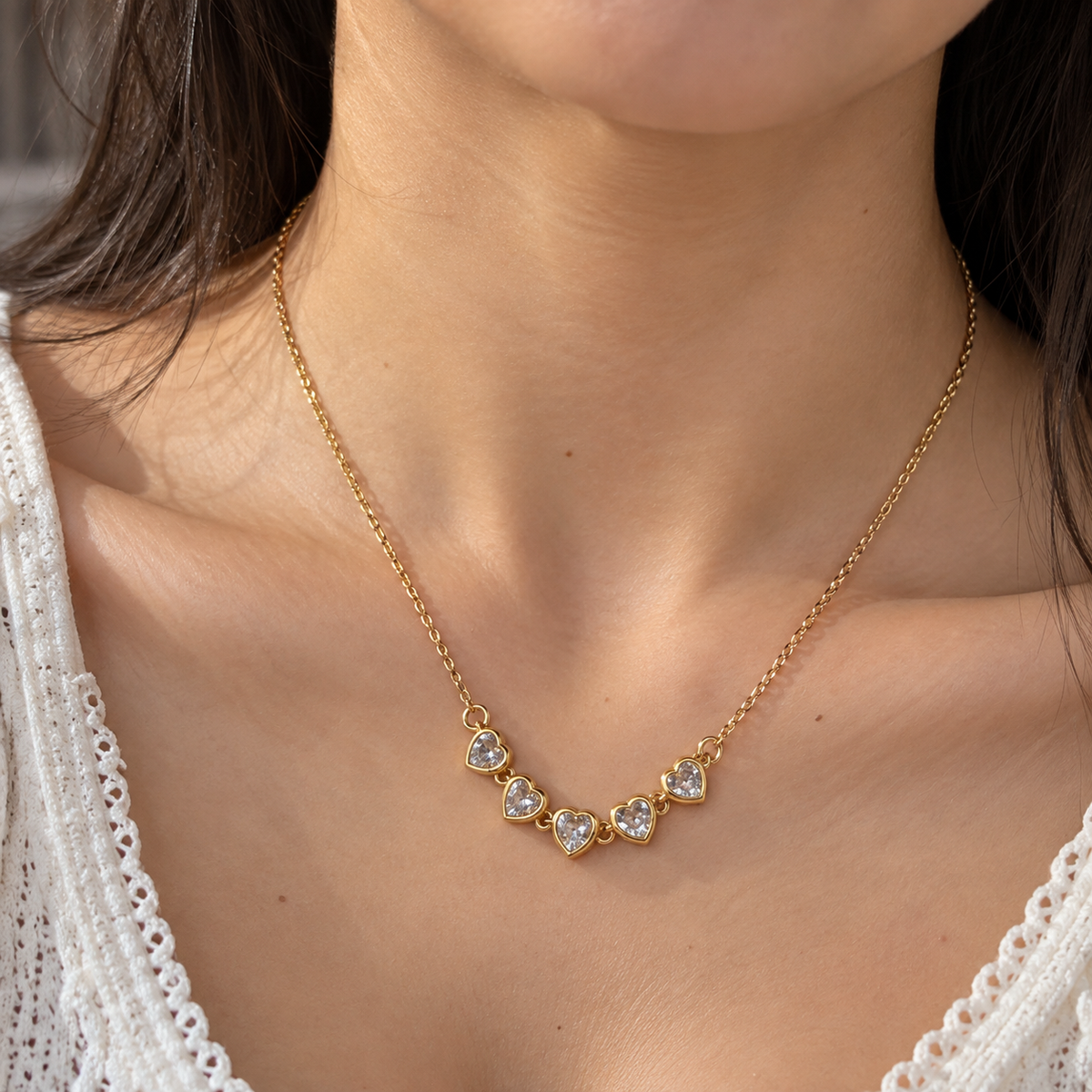 Heart Cluster Necklace