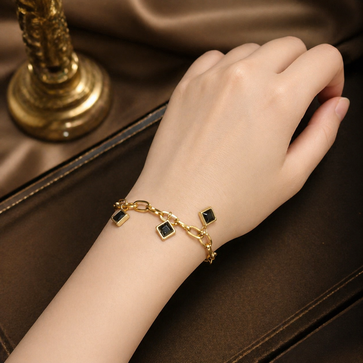 Delicate Gemstone Link Bracelet