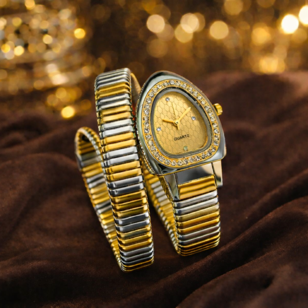 Dual Tone Crystal Watch