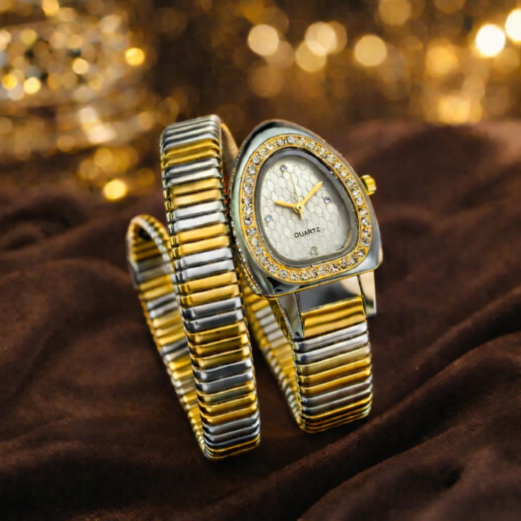 Dual Tone Crystal Watch