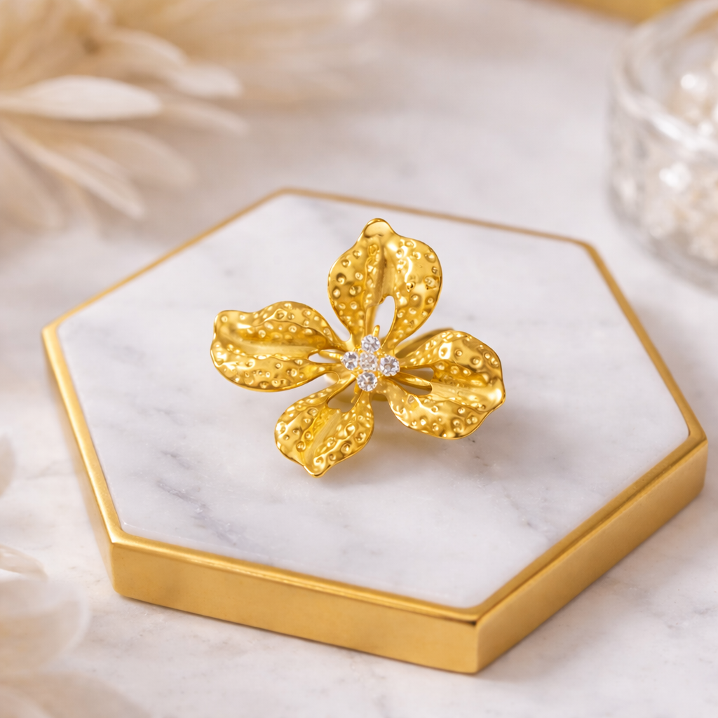 Crystal Petal Ring