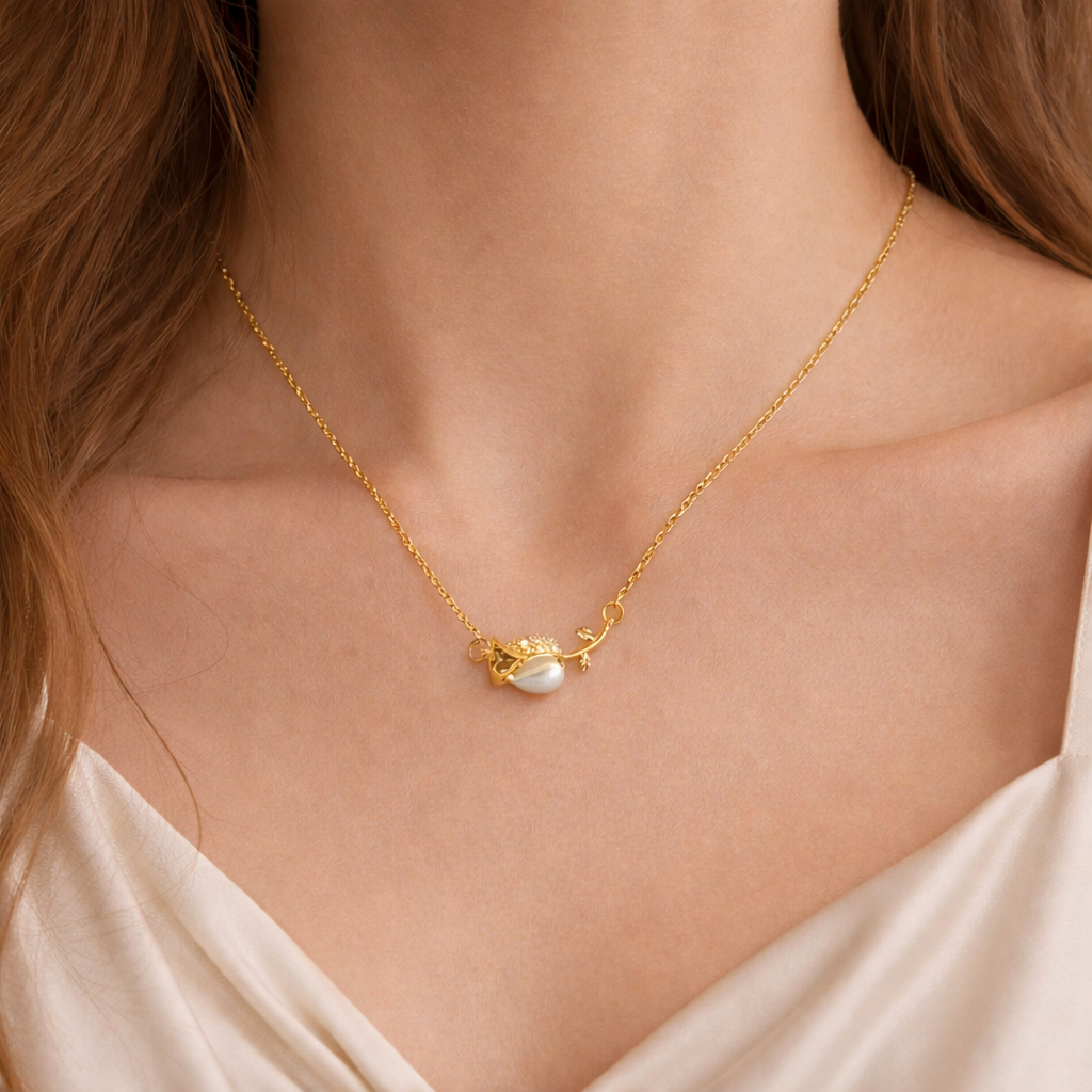 Tulip Pearl Charm Necklace