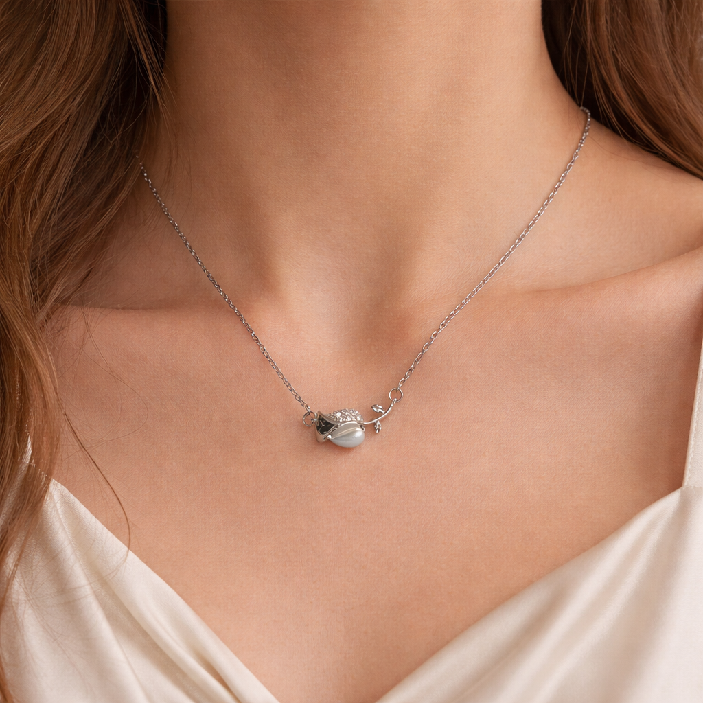 Tulip Pearl Charm Necklace