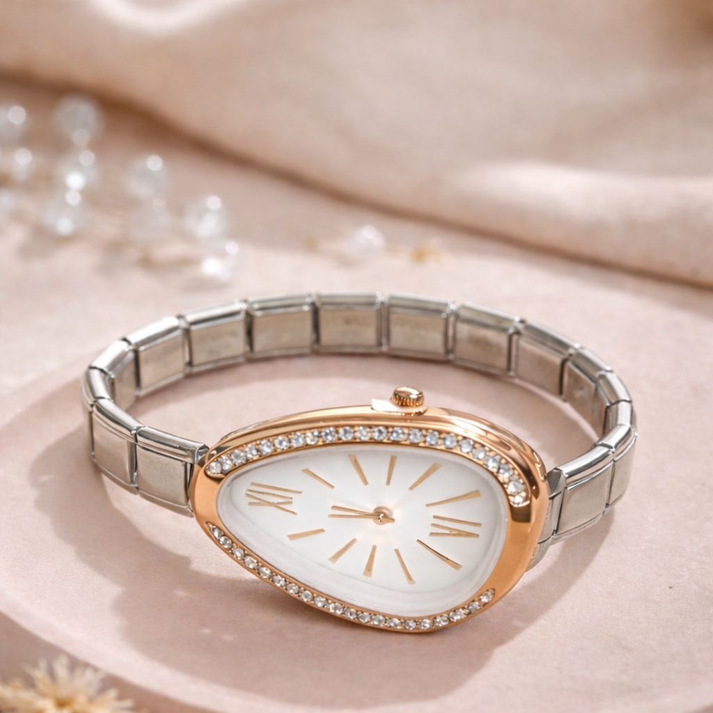 Stylish Crystal Bezel Watch