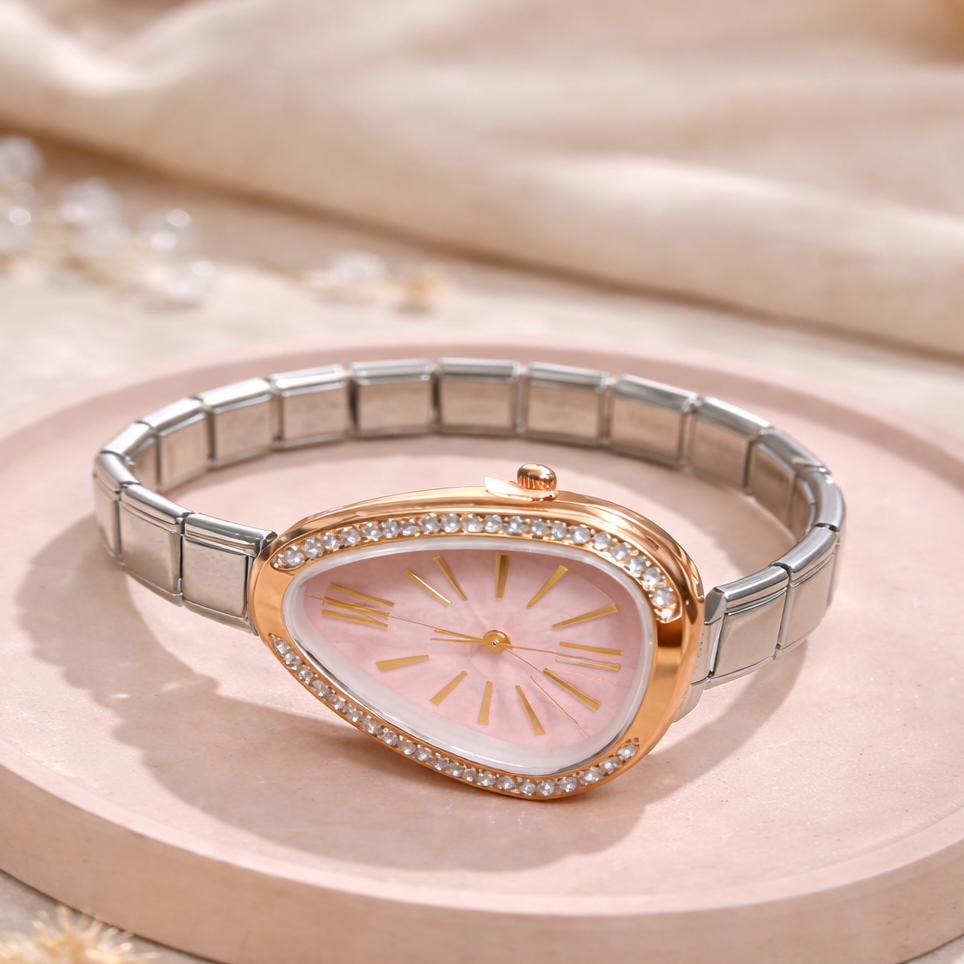 Stylish Crystal Bezel Watch