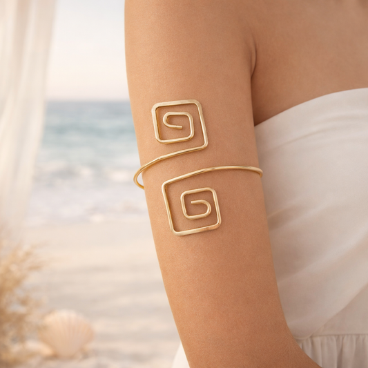 Geometric Spiral Arm Cuff