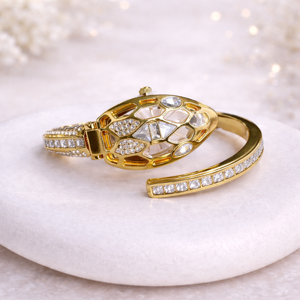 Serpent Style Gold Watch
