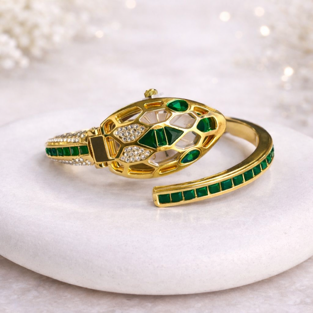 Serpent Style Gold Watch