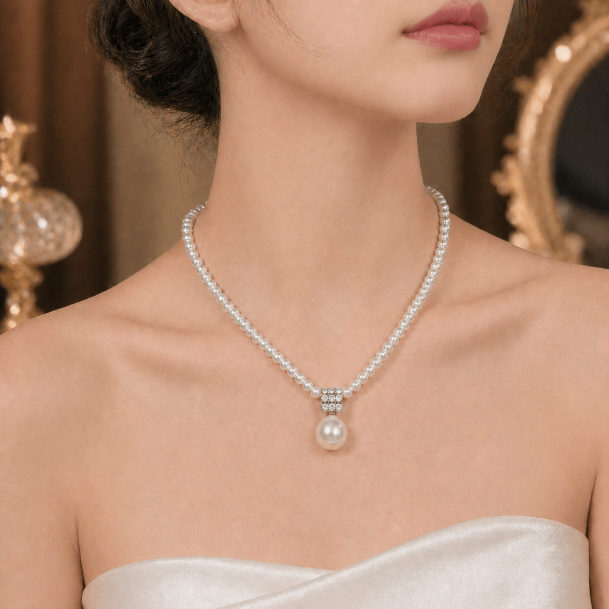 Classic Pearl Drop Necklace