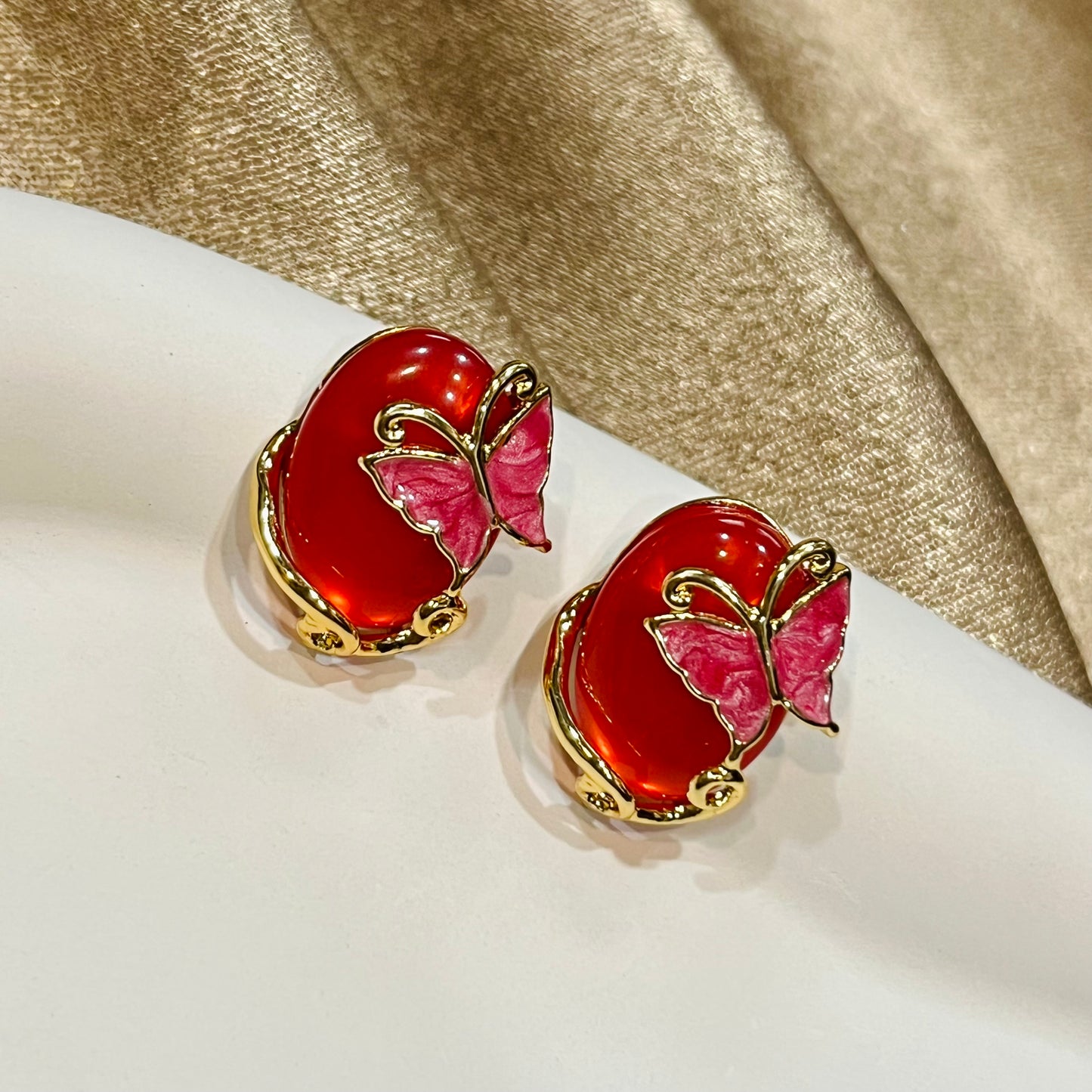 Colorful Crystal Stone Butterfly Earrings