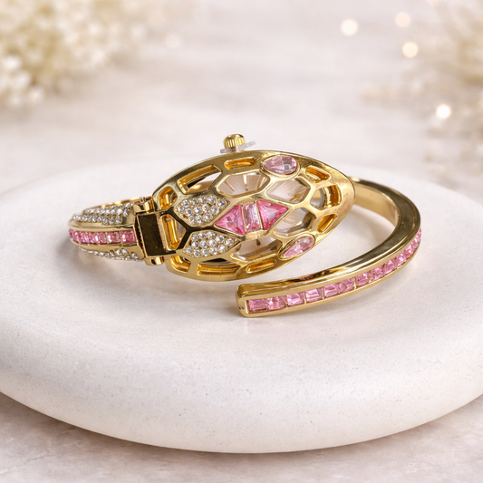 Serpent Style Gold Watch