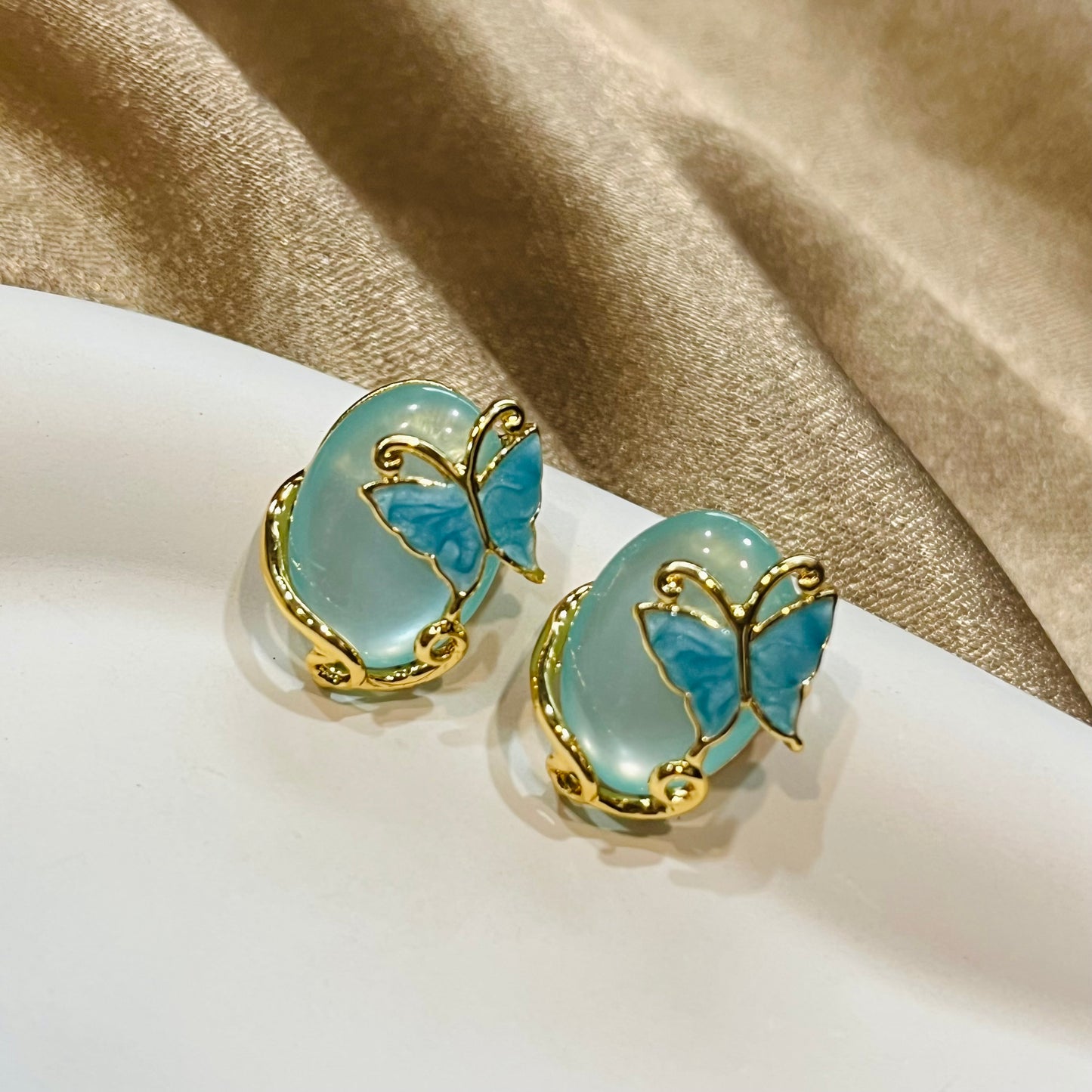 Colorful Crystal Stone Butterfly Earrings