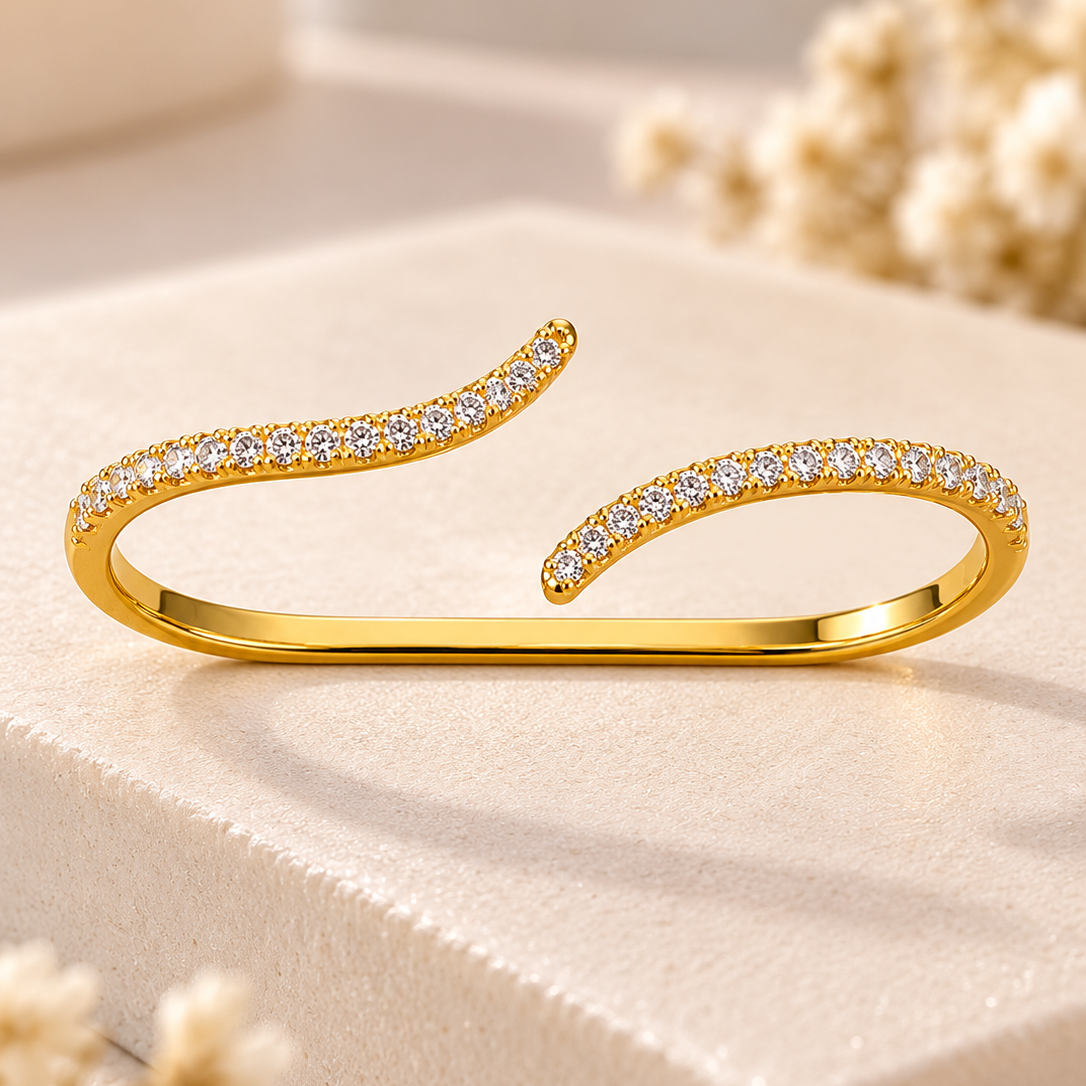 Crystal Wave Trio Ring
