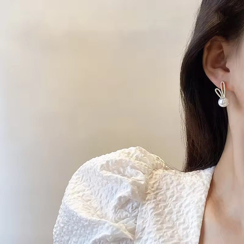 Pearl-Inspired Rabbit Earrings - O4