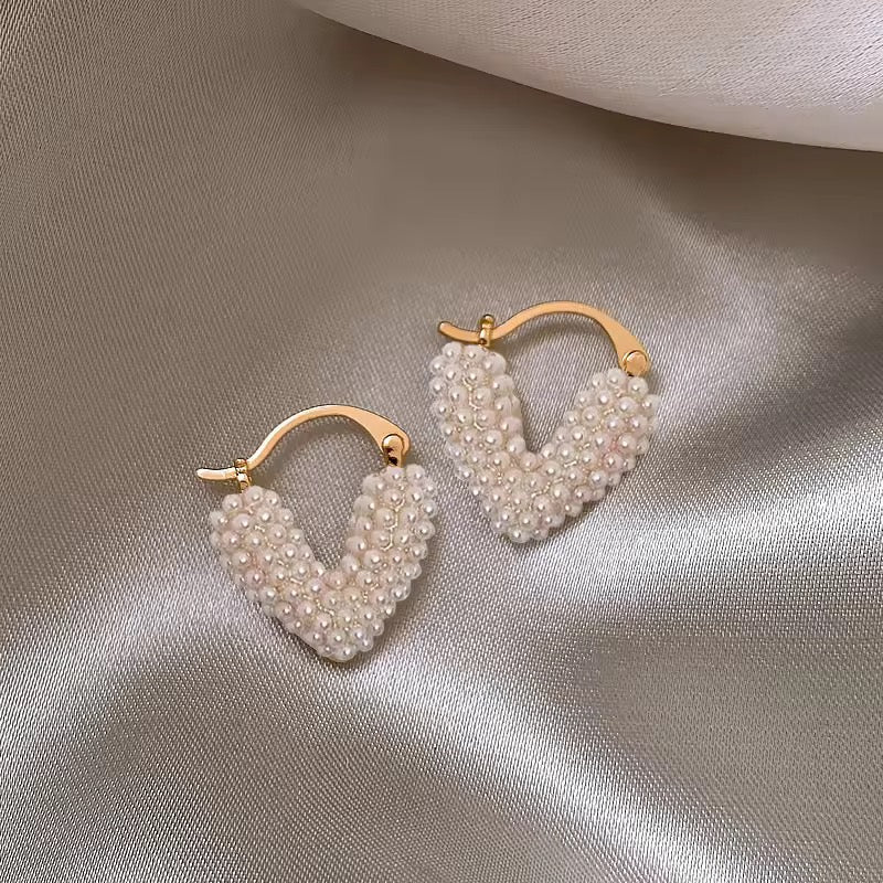 White Heart Clip-on Earrings - O35