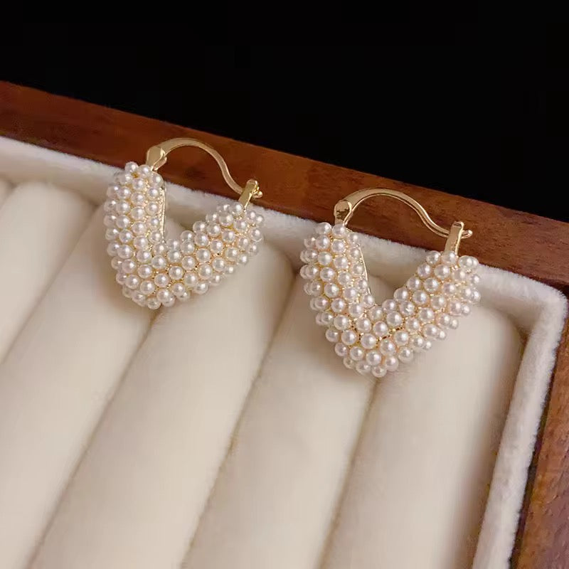 White Heart Clip-on Earrings - O35