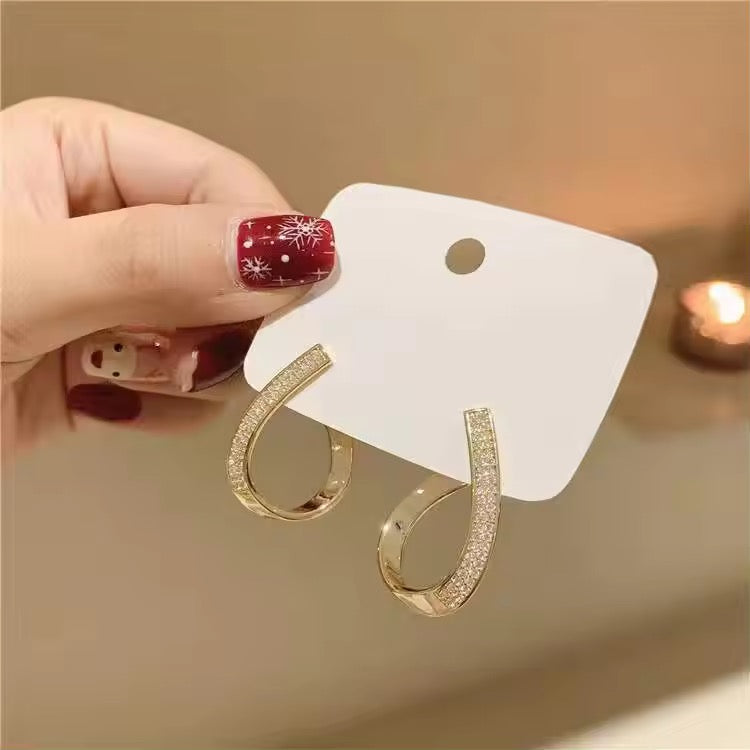 Fine Zircon Twisted Earrings - O27