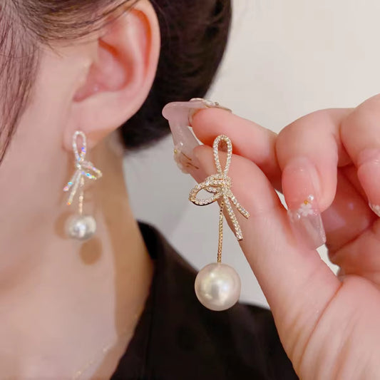 Bowknot Drop Earrings - O38