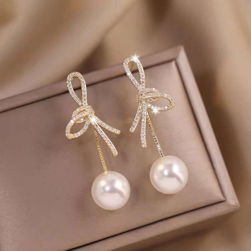 Bowknot Drop Earrings - O38