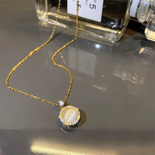 Rotatable Crystal Pendant Necklace