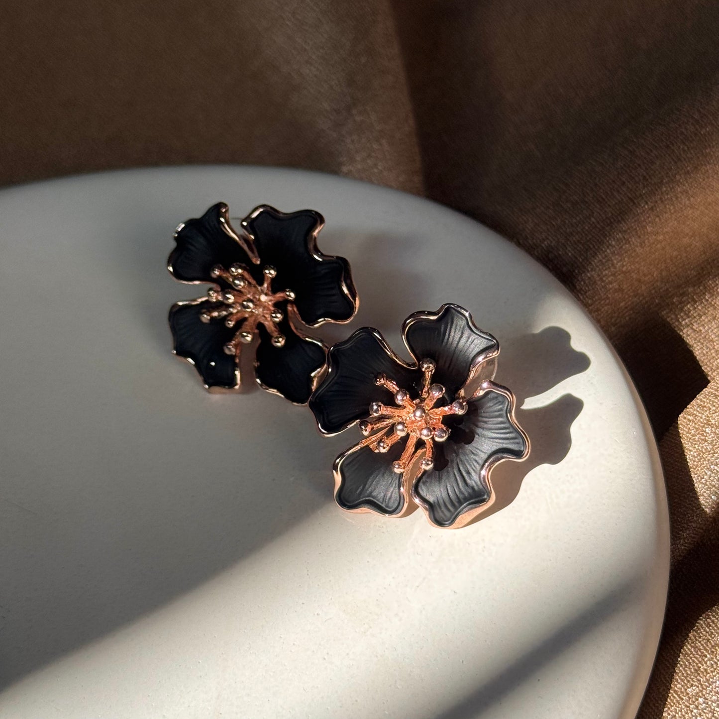 Black & White Bloom Studs