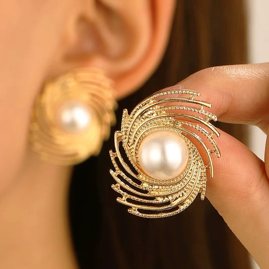 Spiral Pearl Earrings - O29