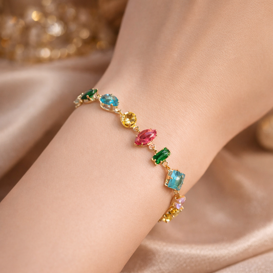Multicolor Crystal Tennis Bracelet
