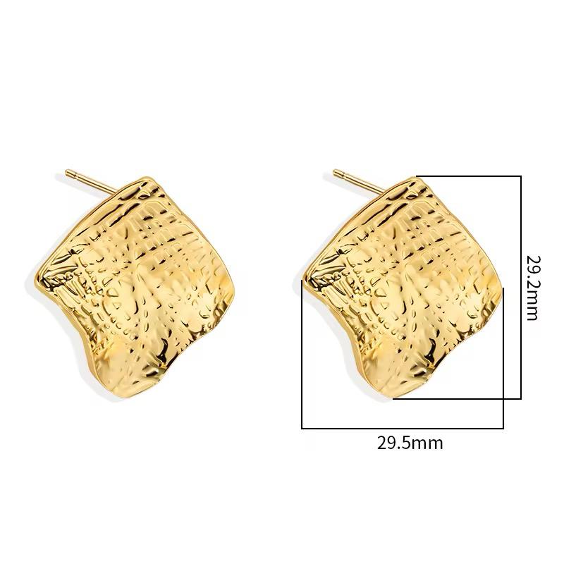 Hammered Square Earrings - O7