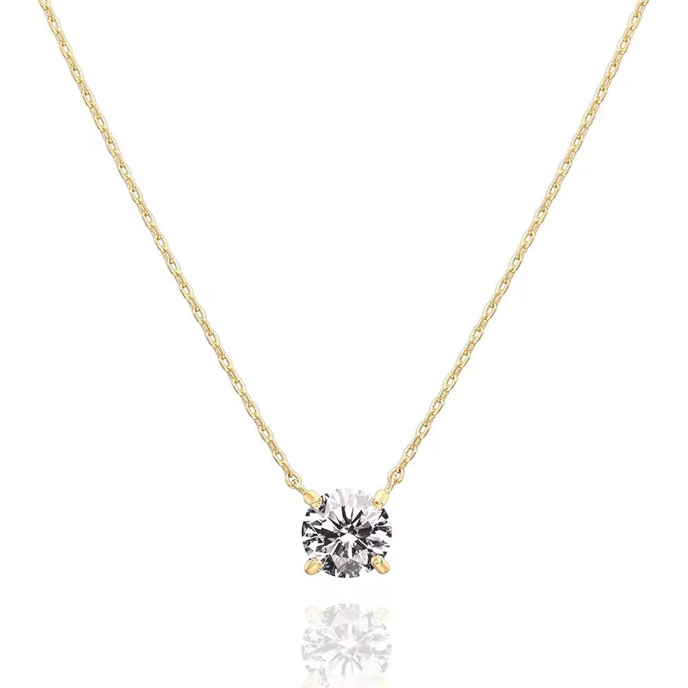 Single Zircon Pendant Necklace - N3