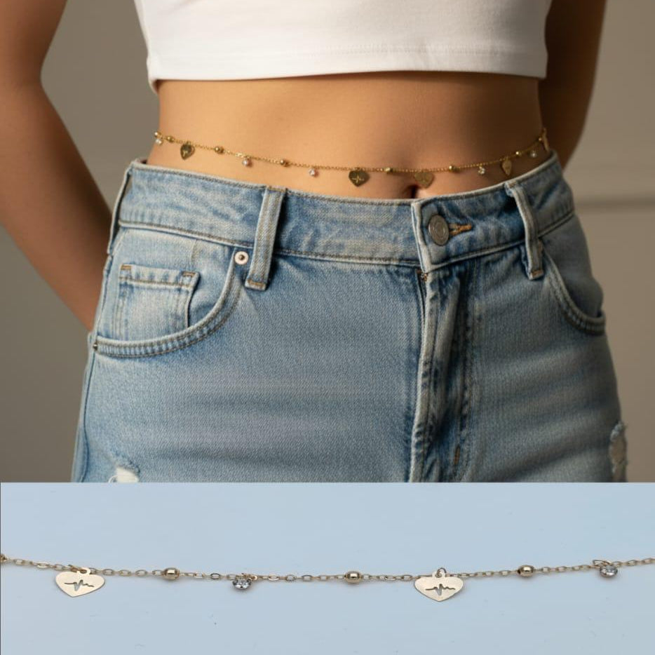 Heartbeat Charm Waist Chain