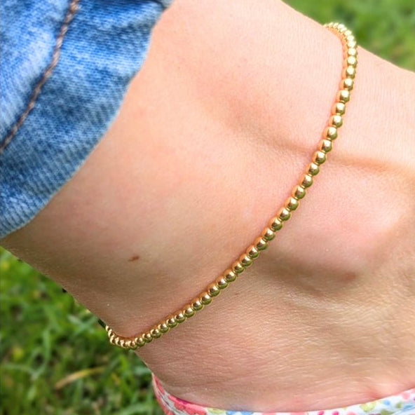 Gold Beads Chain Anklet