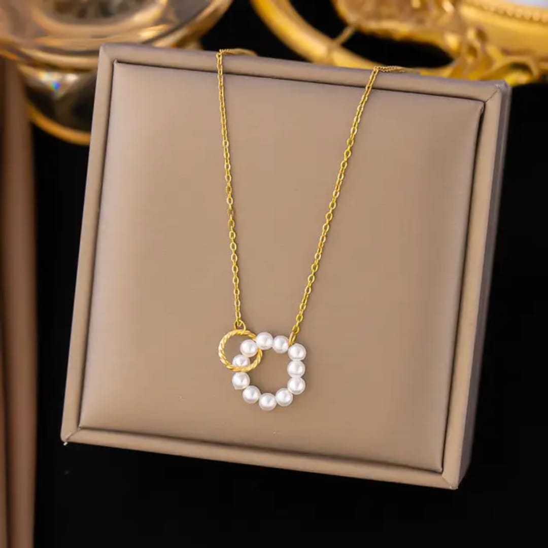 Pearl Orbit Gold Necklace