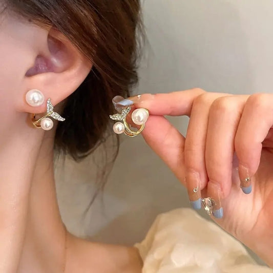 Crystal Mermaid Tail Studs