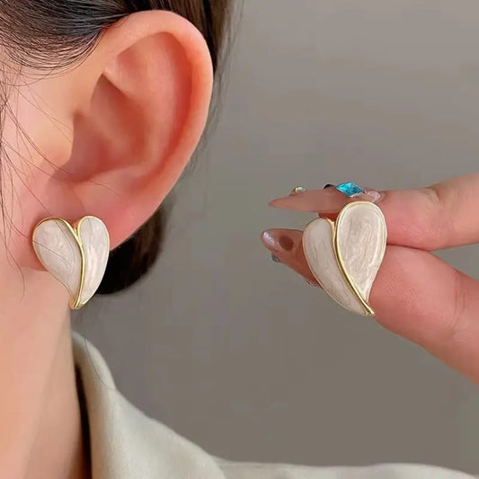 White heart studs