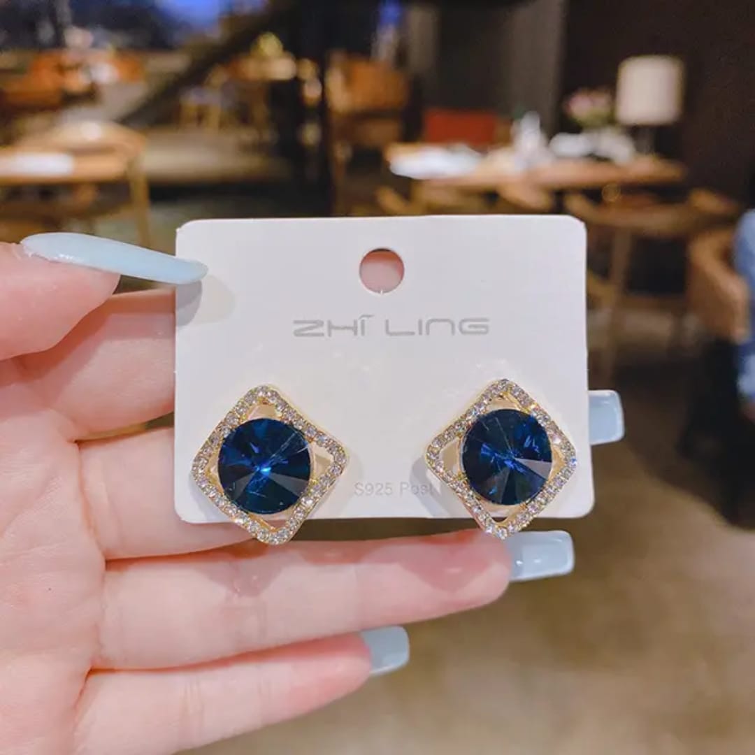 Square Crystal Studs