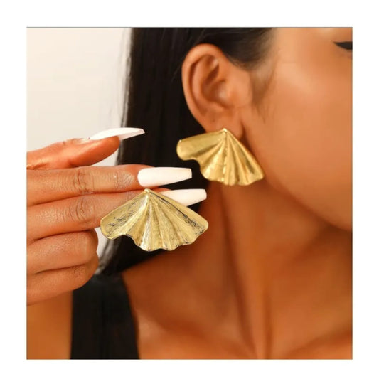 Bold Gold Fan Studs