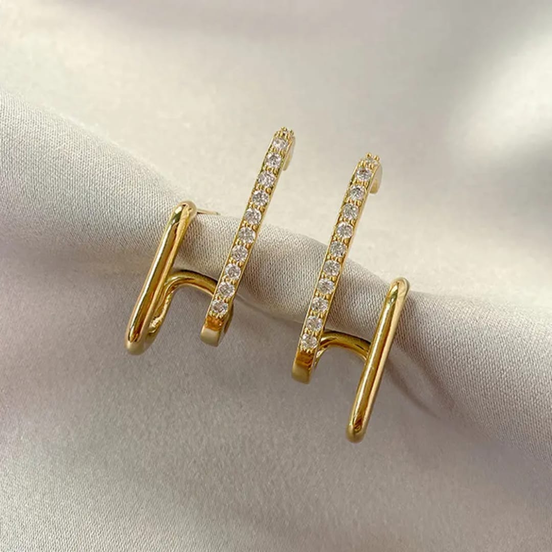 Crystal Bar Hoop Earrings