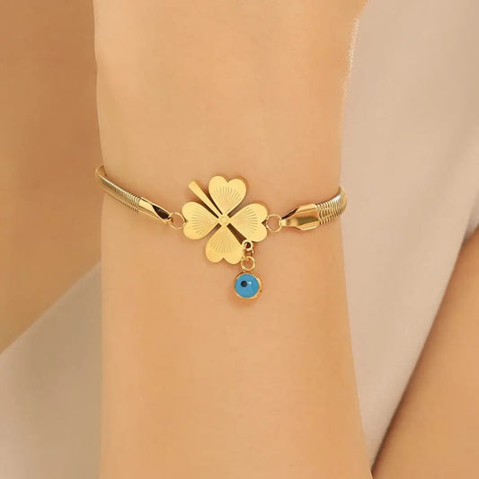 Evil Eye Clover Bracelet
