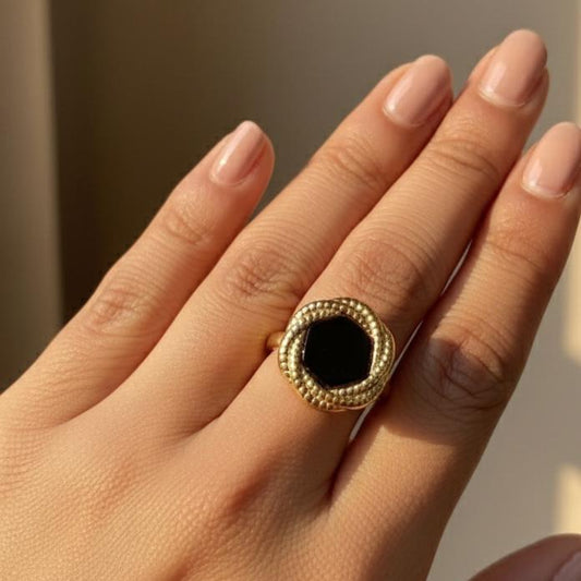 Black Stone Statement Ring