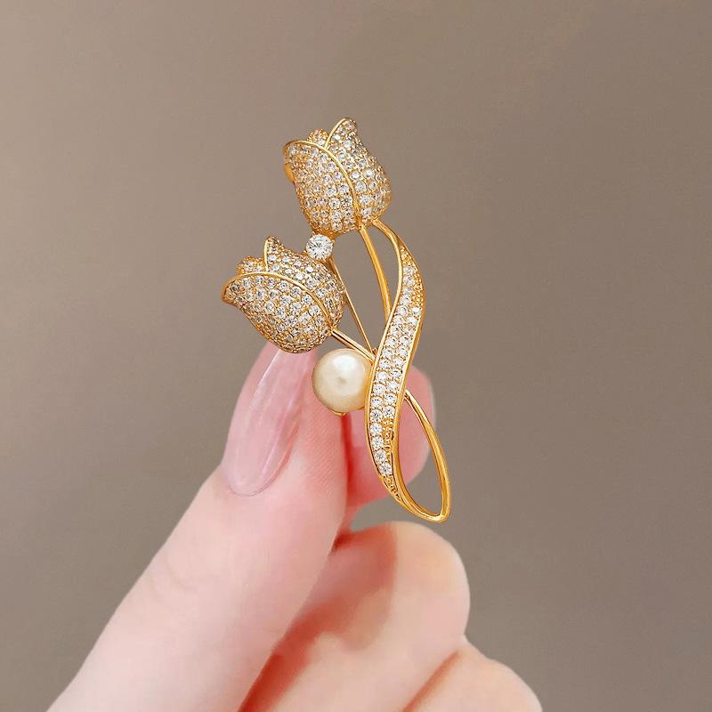 Twin Flower Brooch