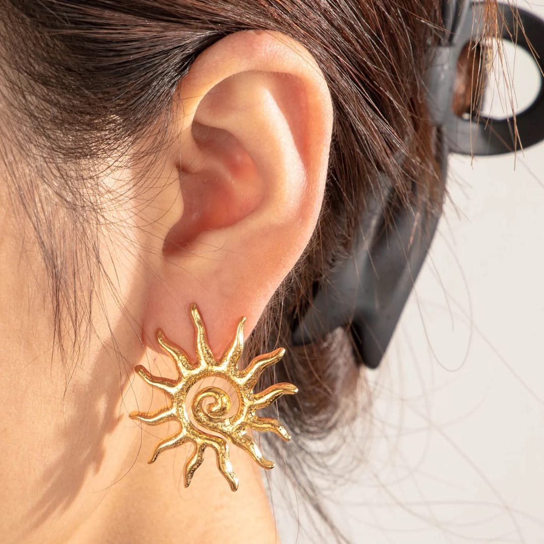 Vintage Sun Spiral Earrings