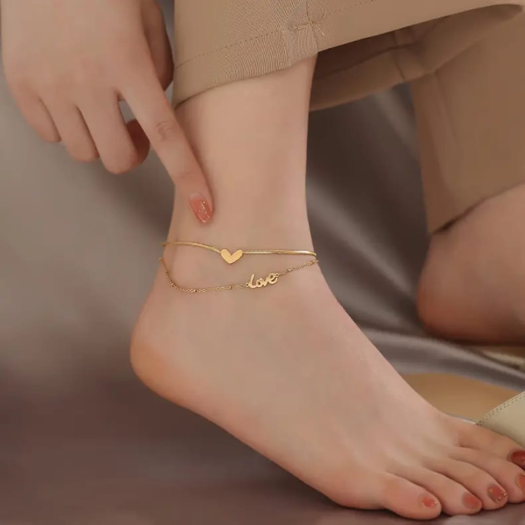 Love Heart Chain Anklet
