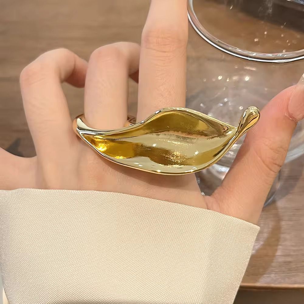 18K Gold Plated Double-Finger Leaf Ring