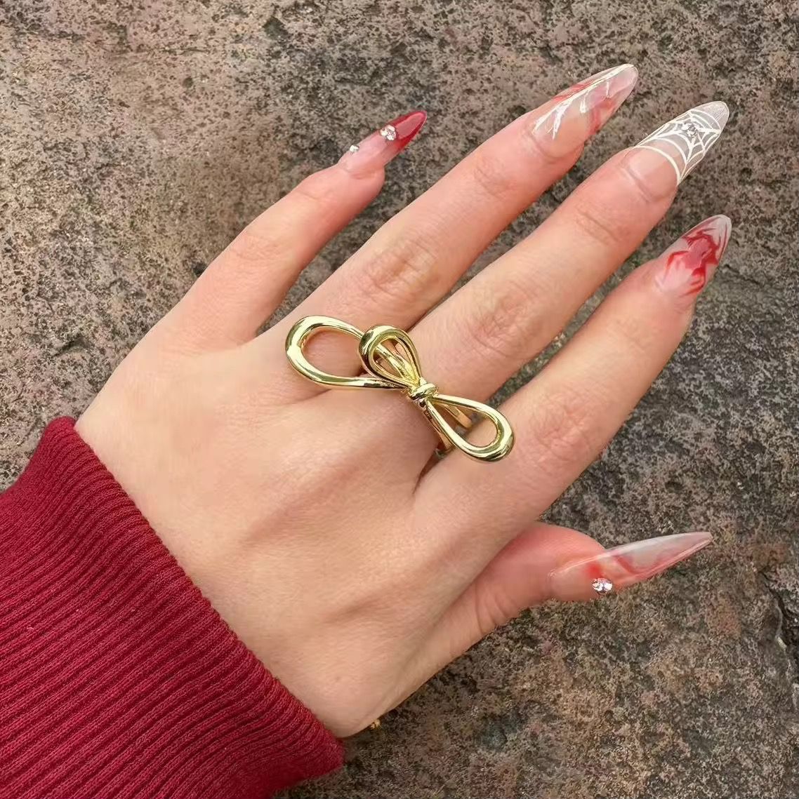 Golden Bow Design Statement Ring