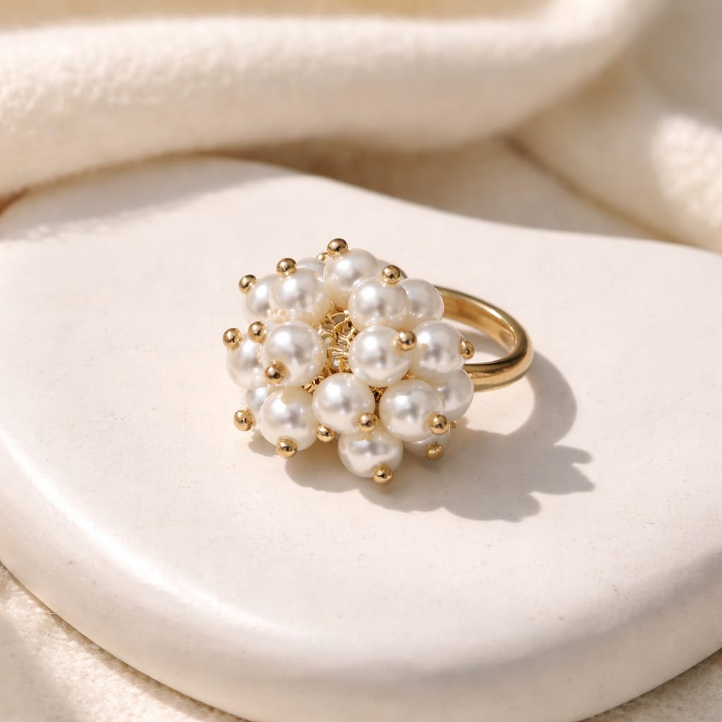 Pearl Cluster Statement Ring
