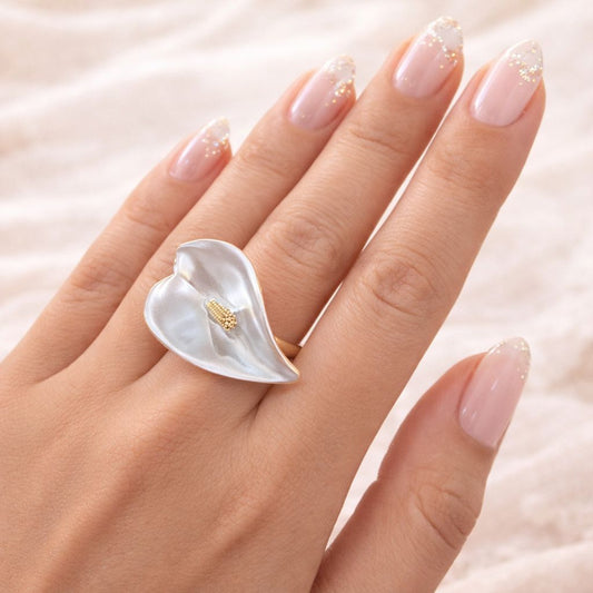 White Petal Ring