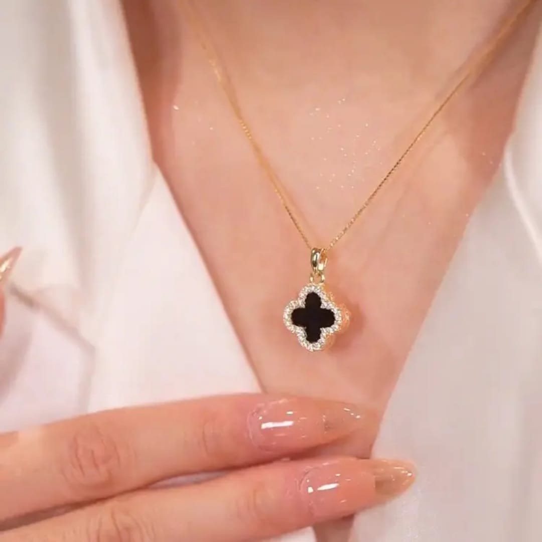 Dual Tone Clover Necklace