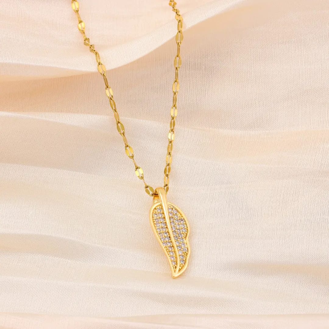 Crystal Wing Pendant Necklace