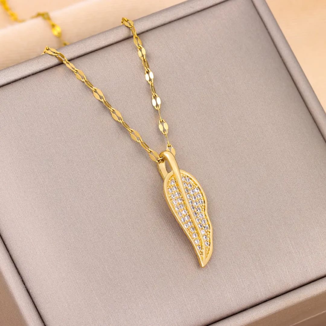 Crystal Wing Pendant Necklace