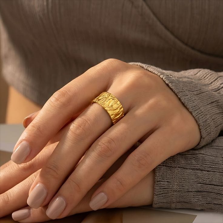 Wide Gold Band Ring